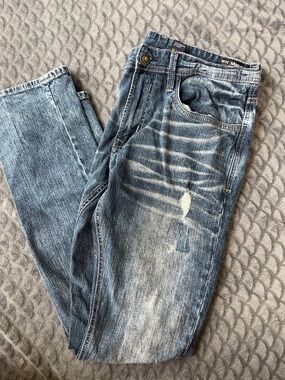 Mens Super Skinny Stretch Buffalo Distressed Jeand